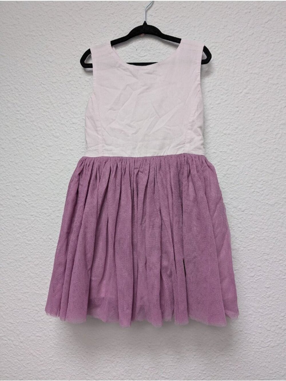 Kate Quinn Organic Cotton 3T Lark Dress Purple Tinted Crystal Tulle Bow Back